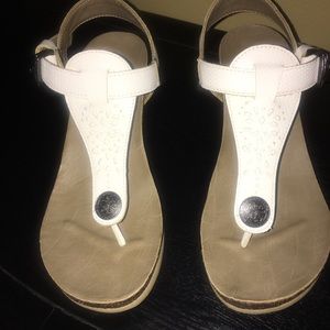 T strap wedge sandal